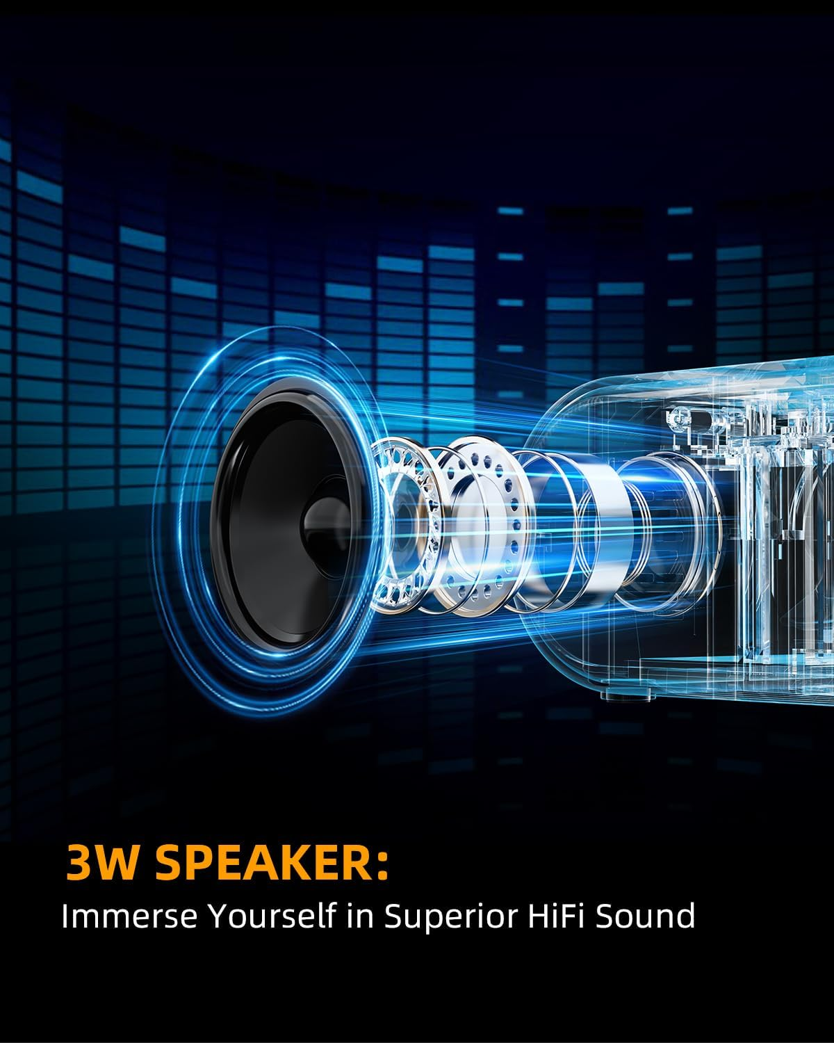 Mini Projector with Wifi and Bluetooth, Outdoor Portable Mini Projector for Iphone Supports 1080P with Built-In Speaker, Movie Projector for Home Theater Compatible with PC/TV Stick/Hdmi (Basic 220) - Image 5