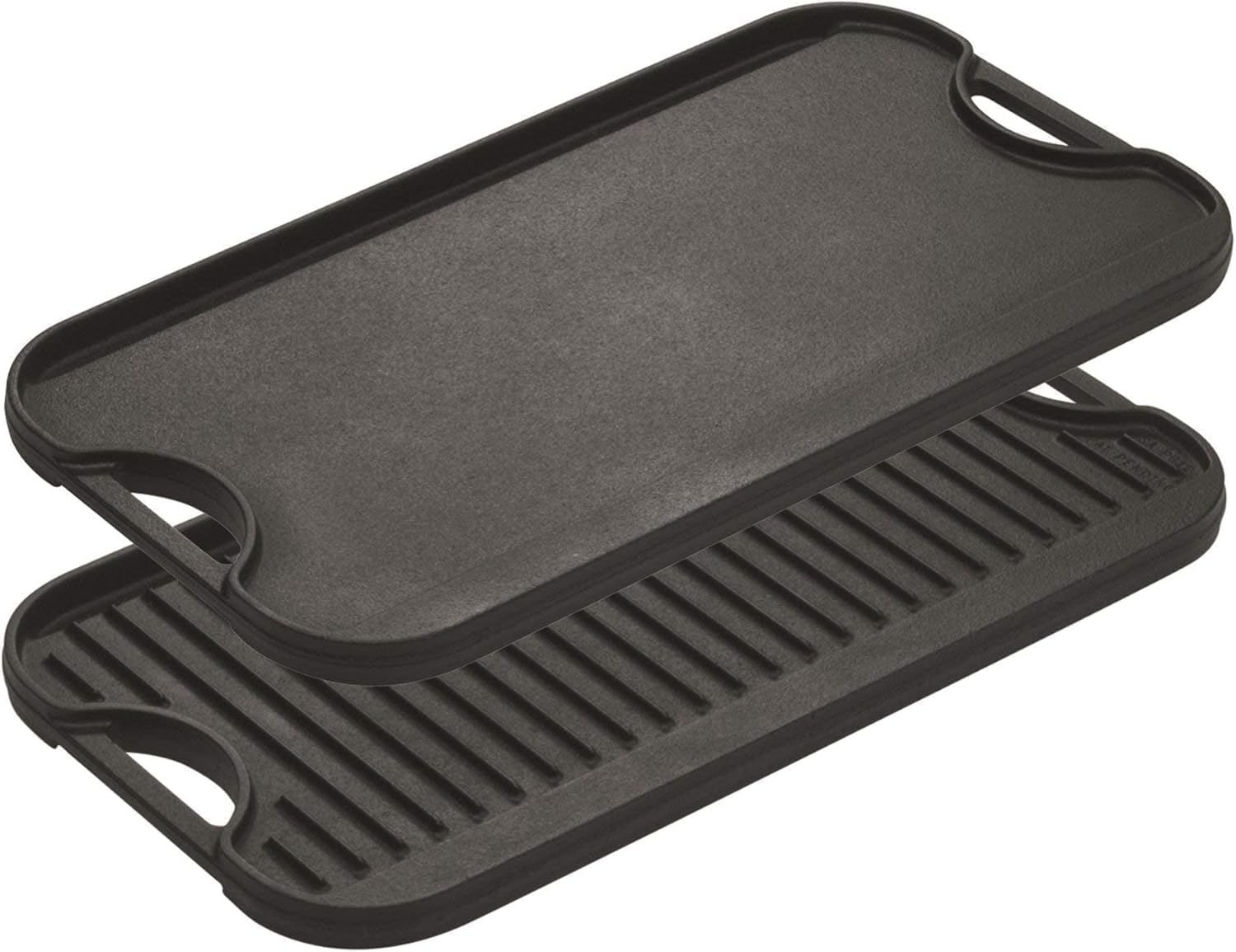 Pre-Seasoned Cast Iron Reversible Grill/Griddle with Handles, 20 Inch X 10.5 Inch - Image 3