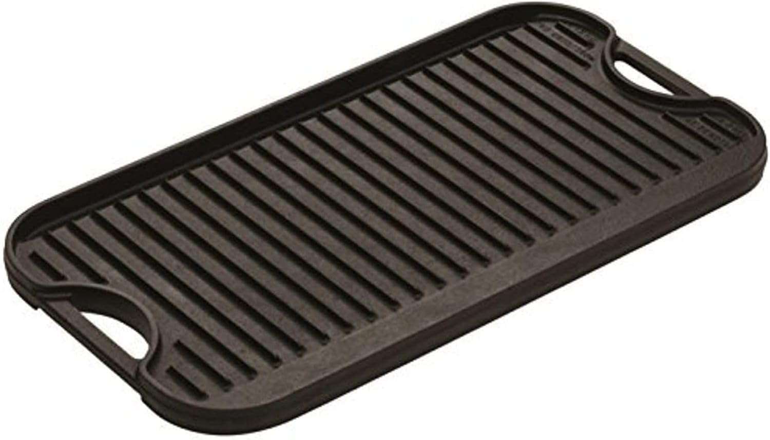 Pre-Seasoned Cast Iron Reversible Grill/Griddle with Handles, 20 Inch X 10.5 Inch